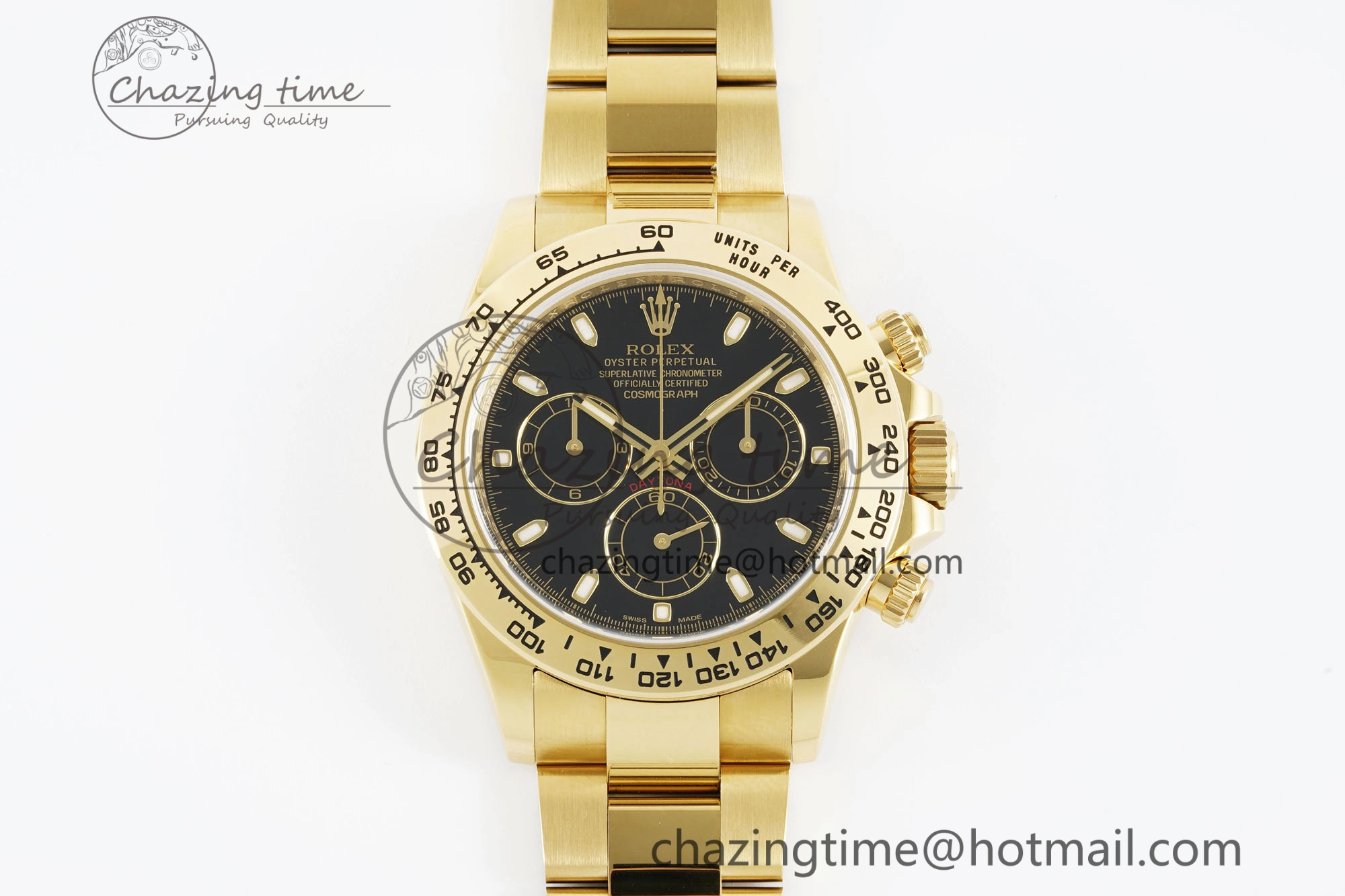 Daytona 116508 Clean 1:1 Best Edition Black Dial on YG Bracelet SA4130 V GoodFit 2107