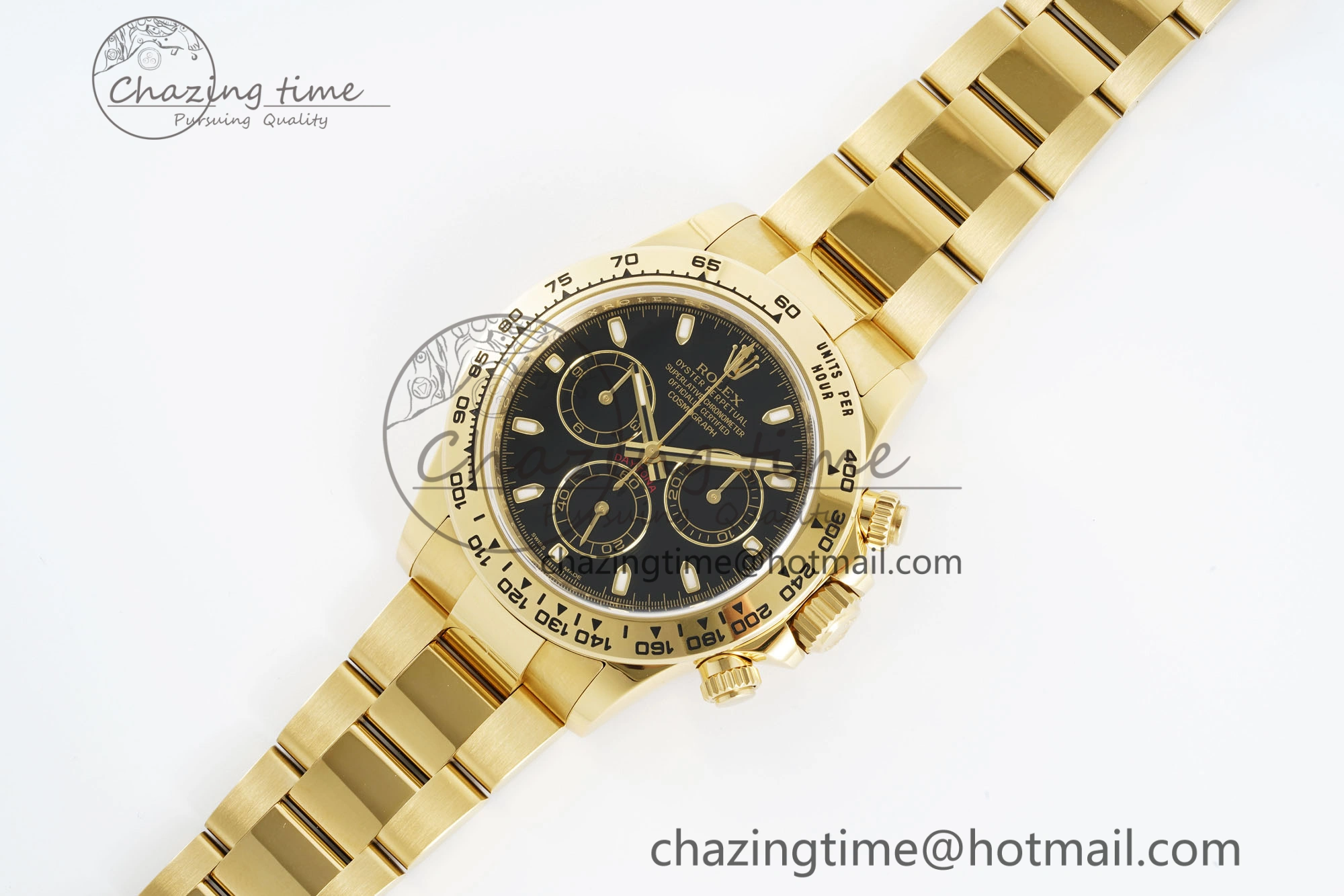 Daytona 116508 Clean 1:1 Best Edition Black Dial on YG Bracelet SA4130 V GoodFit 2107