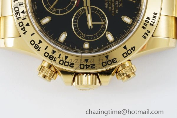 Daytona 116508 Clean 1:1 Best Edition Black Dial on YG Bracelet SA4130 V GoodFit 2107