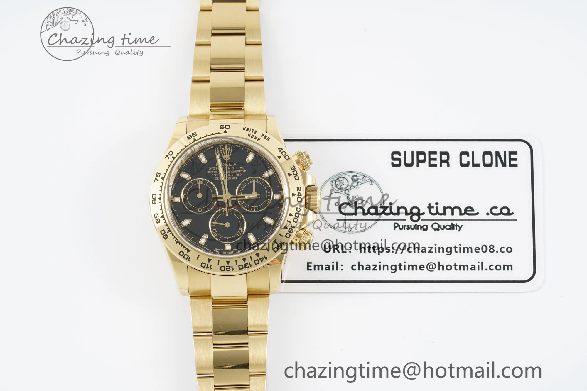 Daytona 116508 Clean 1:1 Best Edition Black Dial on YG Bracelet SA4130 V GoodFit 2107