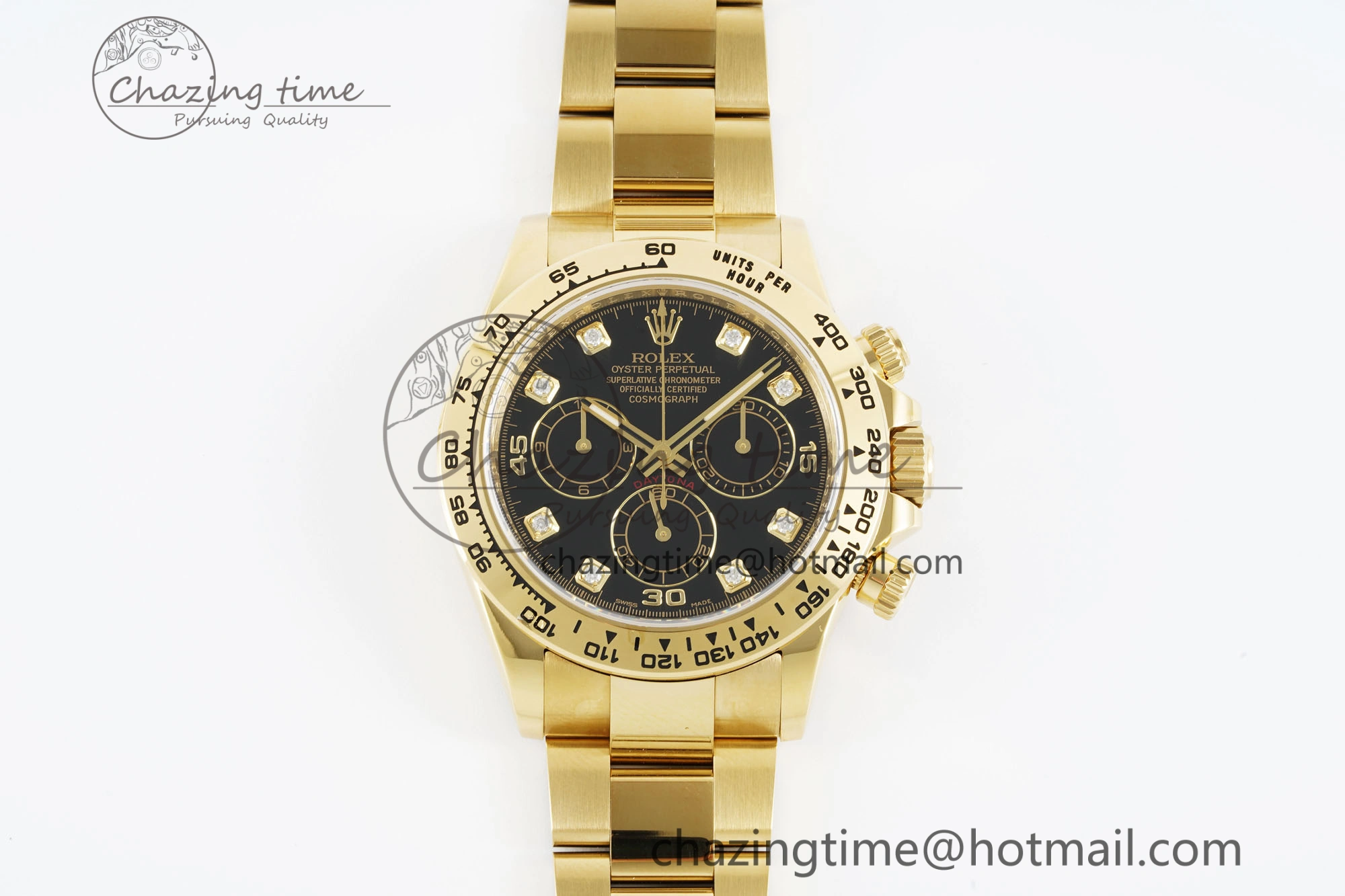 Daytona 116508 Clean 1:1 Best Edition Black Diamonds Dial on YG Bracelet SA4130 V Resilient 2106