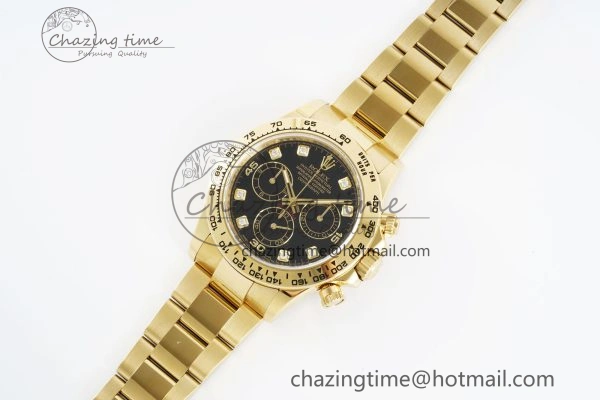 Daytona 116508 Clean 1:1 Best Edition Black Diamonds Dial on YG Bracelet SA4130 V Resilient 2106
