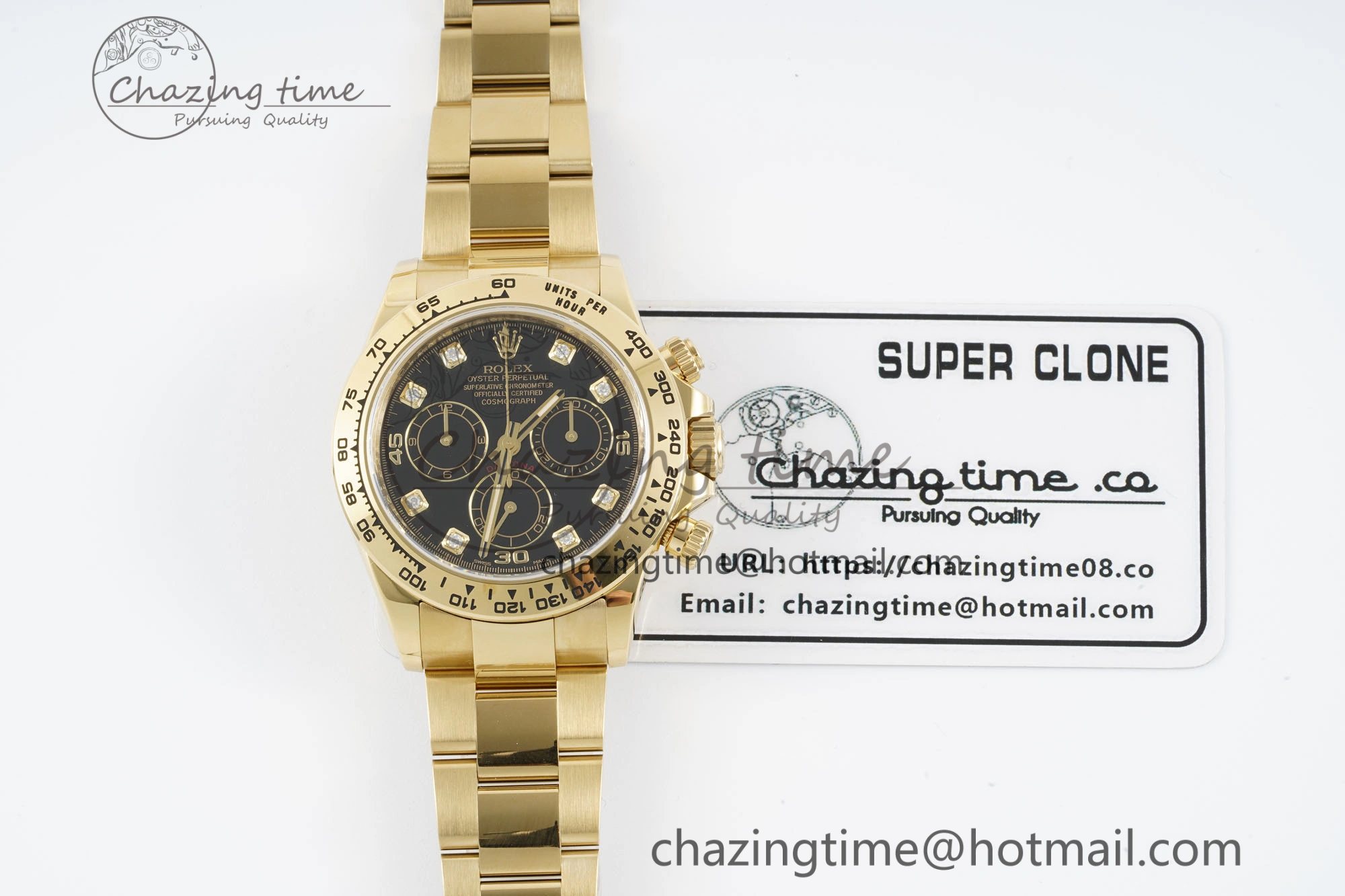 Daytona 116508 Clean 1:1 Best Edition Black Diamonds Dial on YG Bracelet SA4130 V Resilient 2106