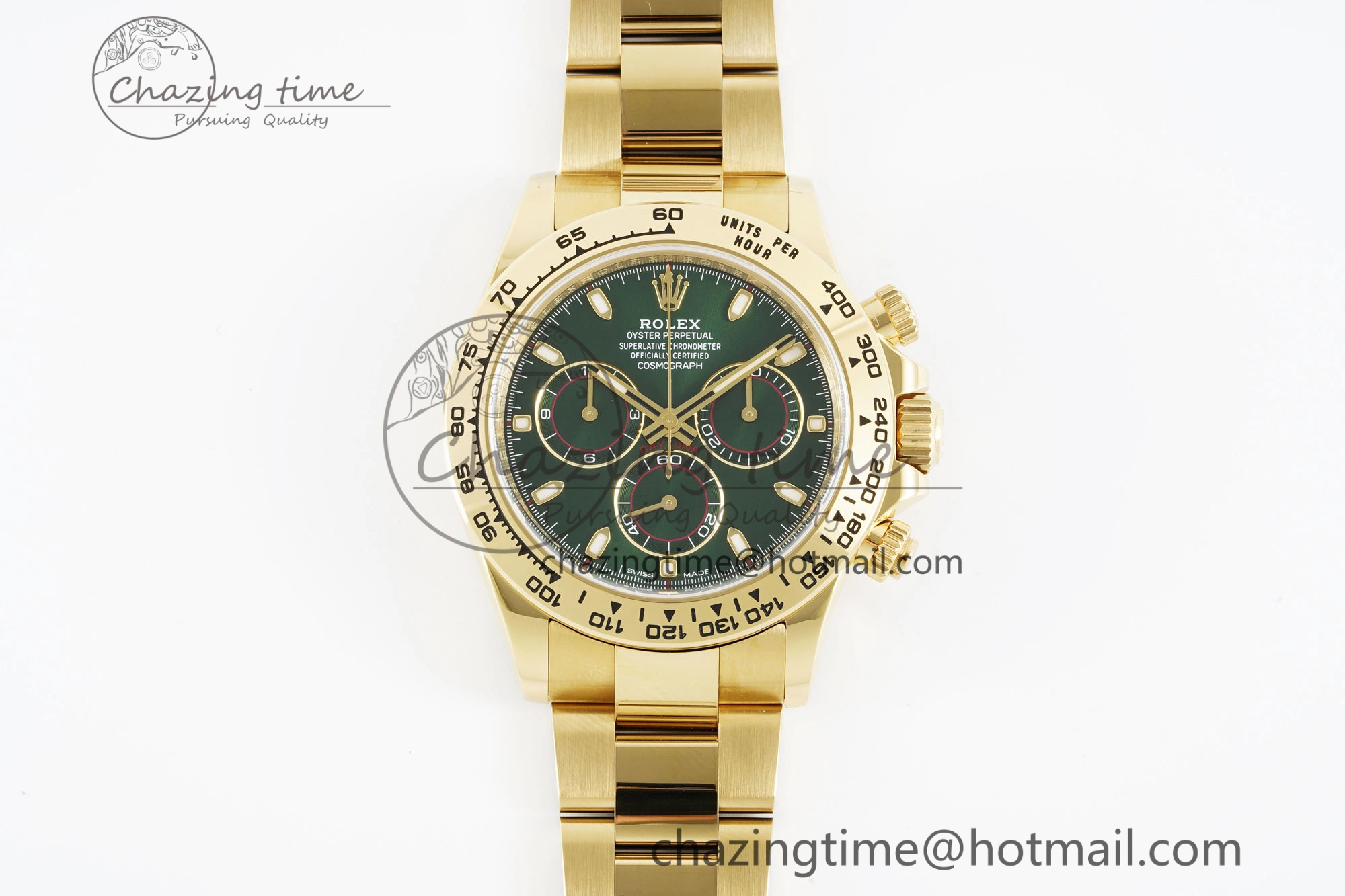 Daytona 116508 Clean 1:1 Best Edition Green Dial on YG Bracelet SA4130 V TopPick 2103