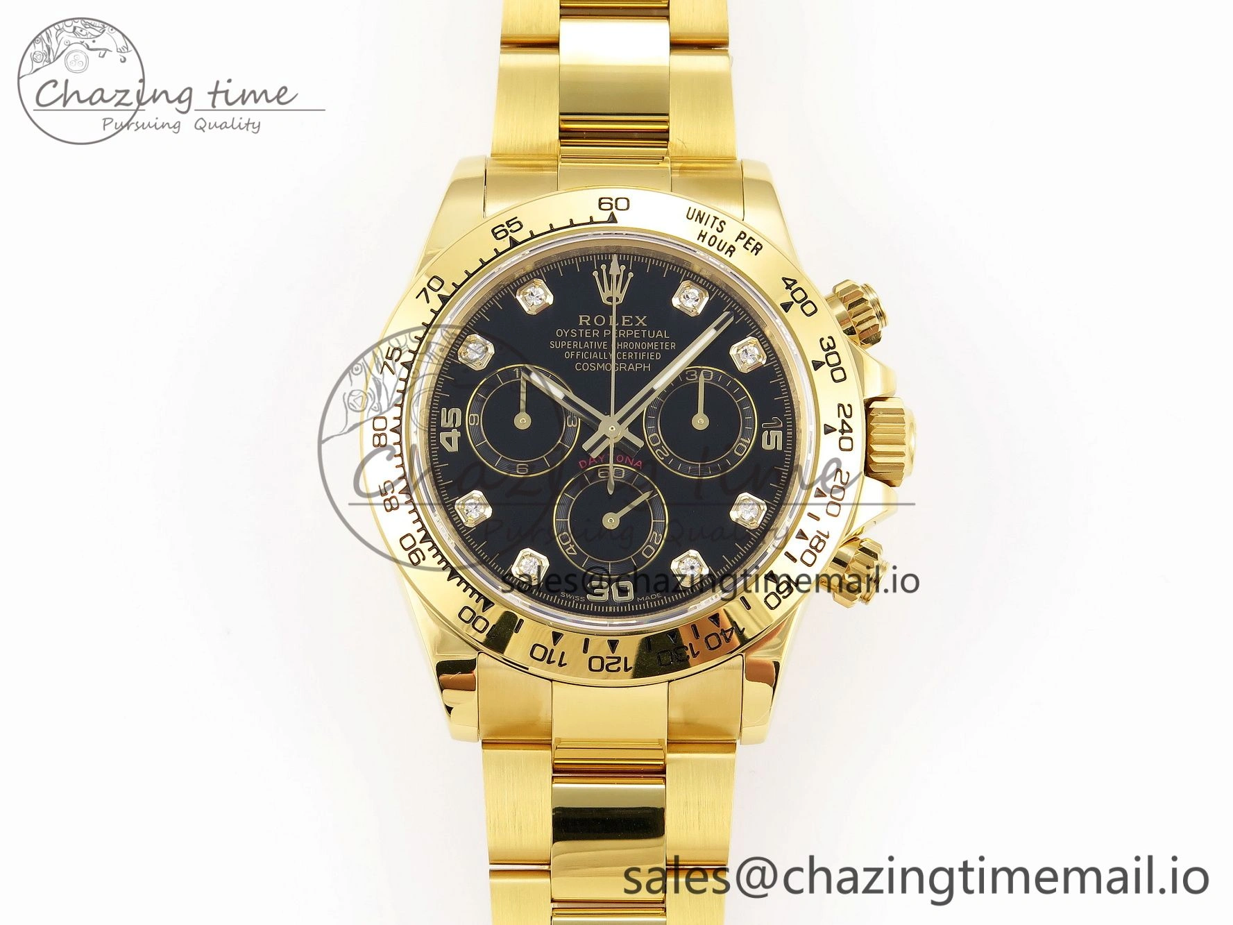 TopPick Daytona 116508 KING 1:1 Best Edition Black Diamonds Dial on YG Bracelet SH 1905