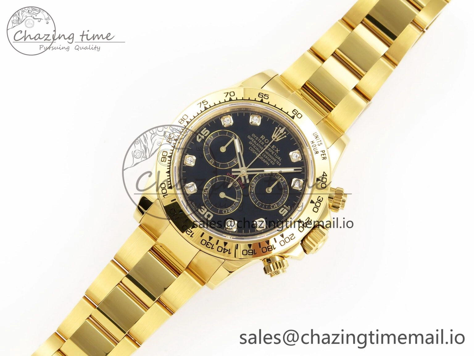 TopPick Daytona 116508 KING 1:1 Best Edition Black Diamonds Dial on YG Bracelet SH 1905