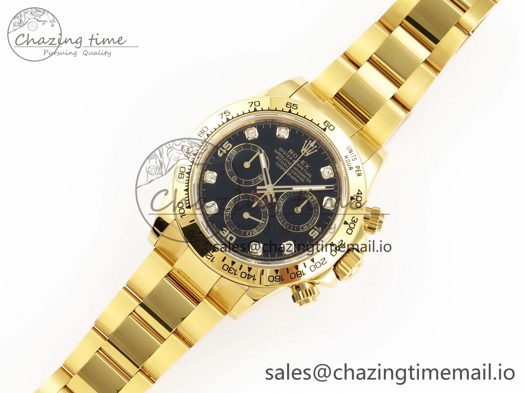 TopPick Daytona 116508 KING 1:1 Best Edition Black Diamonds Dial on YG Bracelet SH 1905