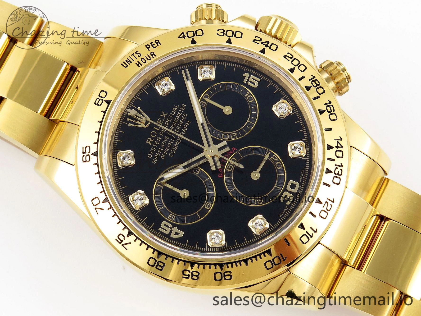 TopPick Daytona 116508 KING 1:1 Best Edition Black Diamonds Dial on YG Bracelet SH 1905