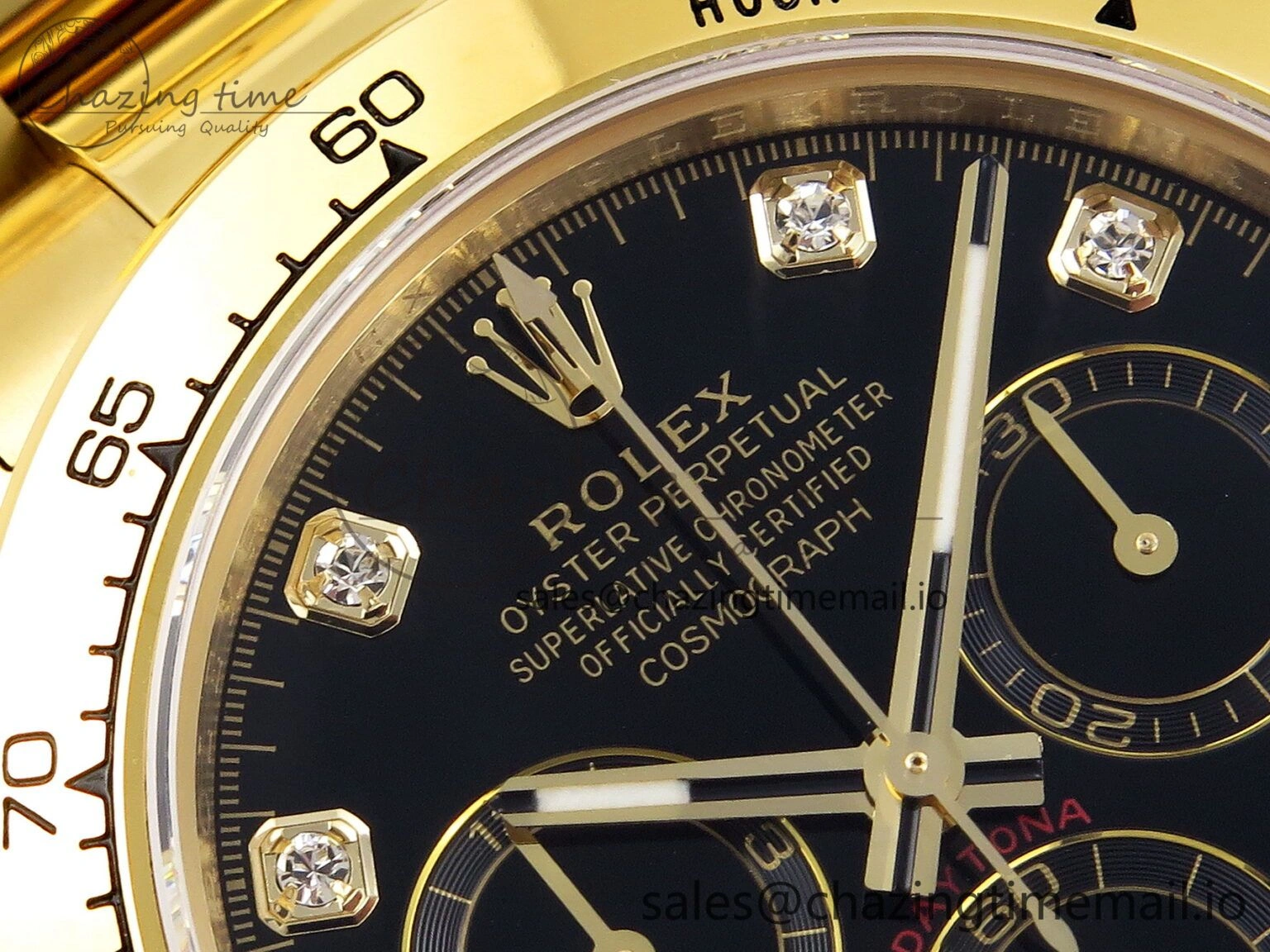 TopPick Daytona 116508 KING 1:1 Best Edition Black Diamonds Dial on YG Bracelet SH 1905