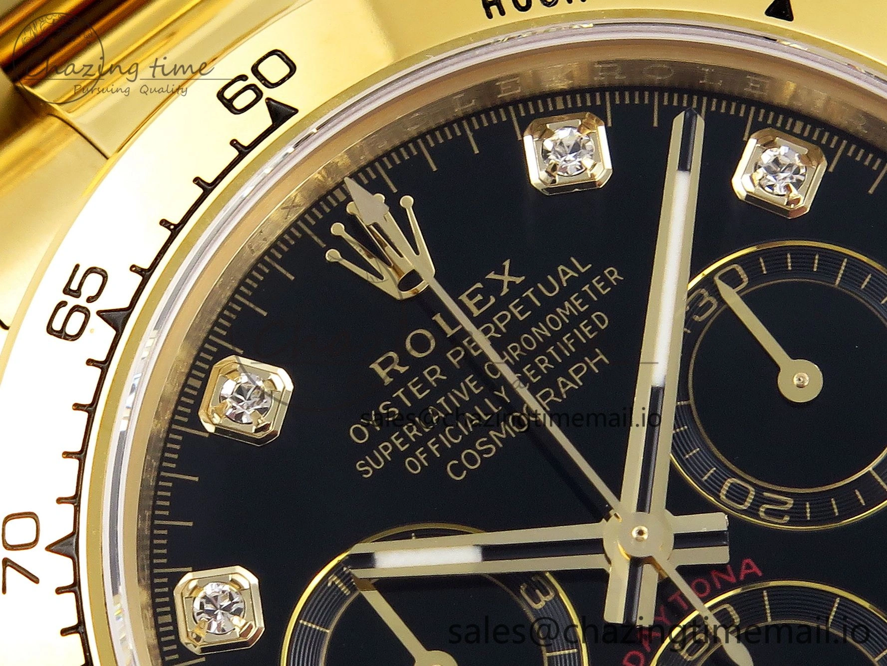 TopPick Daytona 116508 KING 1:1 Best Edition Black Diamonds Dial on YG Bracelet SH 1905