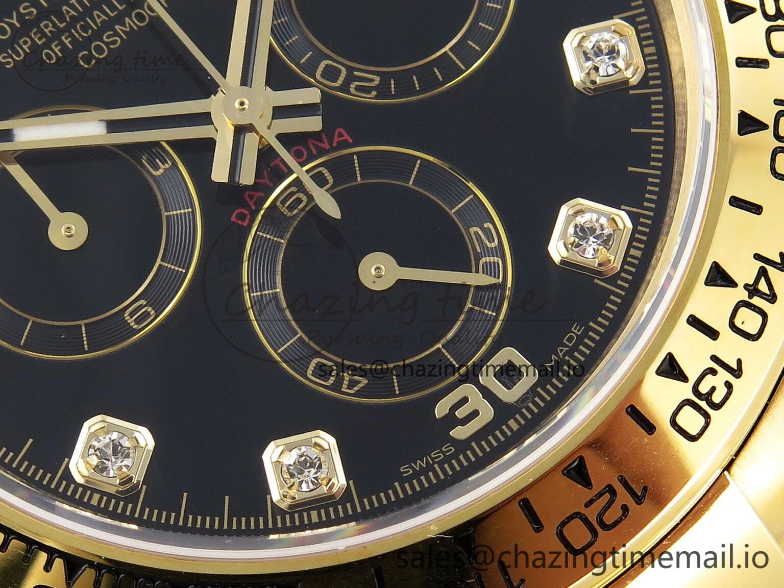TopPick Daytona 116508 KING 1:1 Best Edition Black Diamonds Dial on YG Bracelet SH 1905