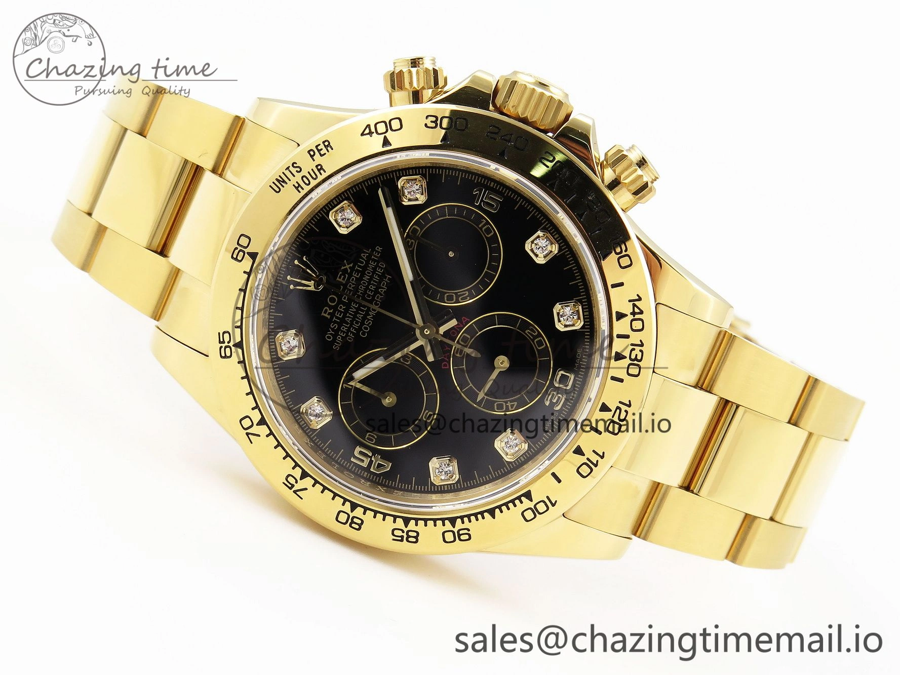 TopPick Daytona 116508 KING 1:1 Best Edition Black Diamonds Dial on YG Bracelet SH 1905
