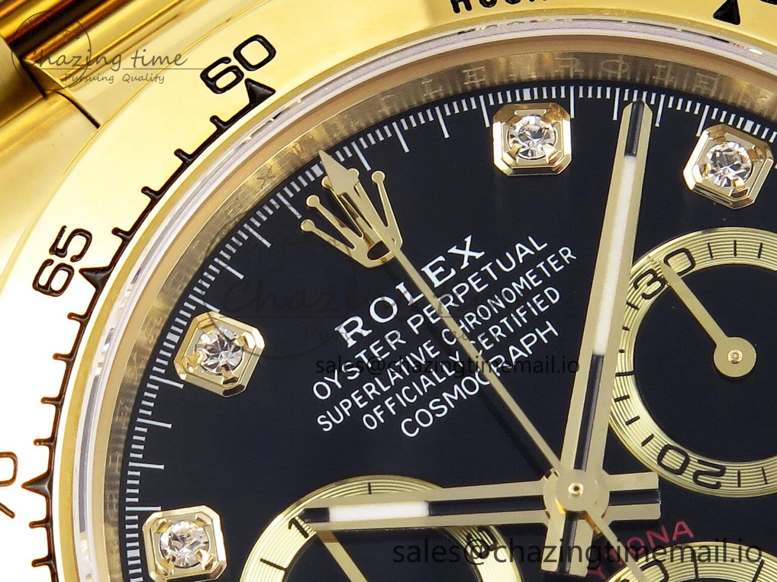 Daytona 116508 KING 1:1 Best Edition Black YG Diamonds Dial on YG Bracelet SH Unisex 1906