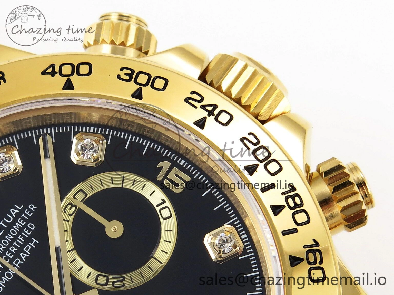 Daytona 116508 KING 1:1 Best Edition Black YG Diamonds Dial on YG Bracelet SH Unisex 1906