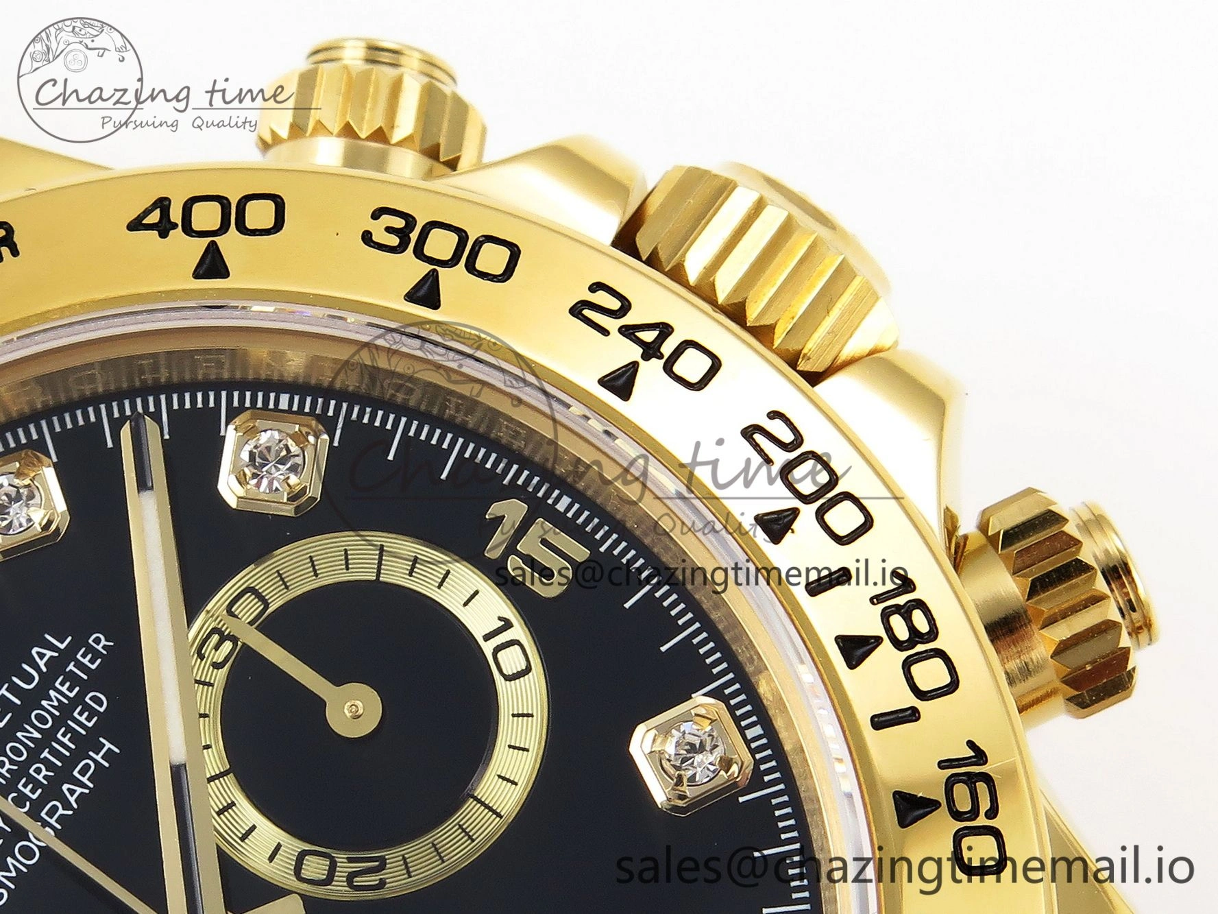 Daytona 116508 KING 1:1 Best Edition Black YG Diamonds Dial on YG Bracelet SH Unisex 1906