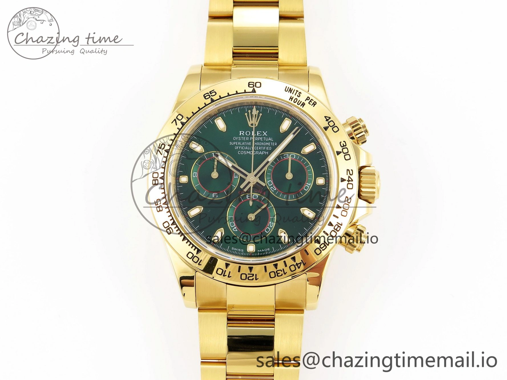Daytona 116508 KING 1:1 Best Edition Green Dial on YG Bracelet SH OnTrend 1909