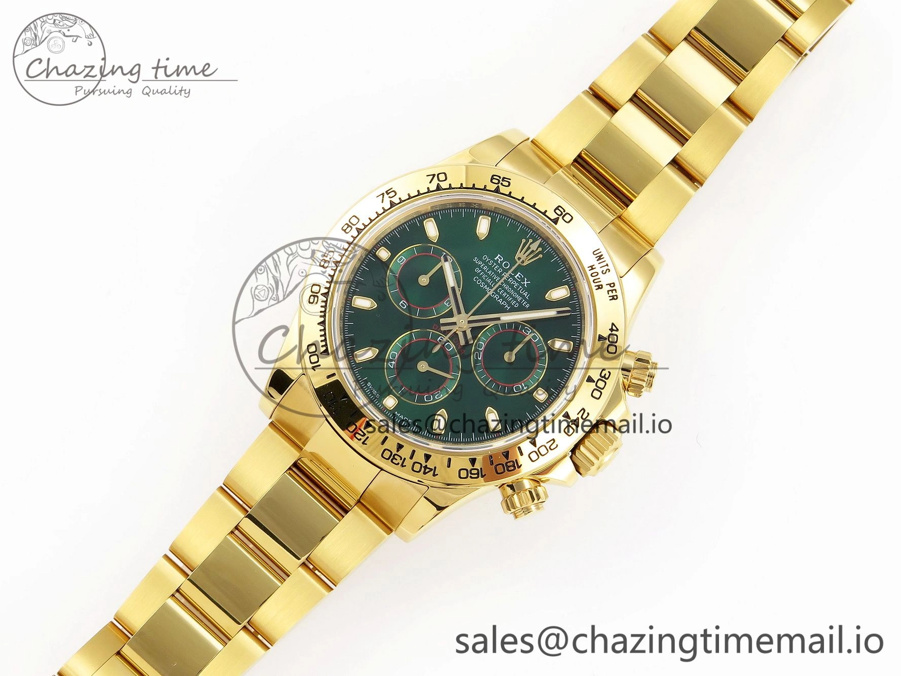 Daytona 116508 KING 1:1 Best Edition Green Dial on YG Bracelet SH OnTrend 1909