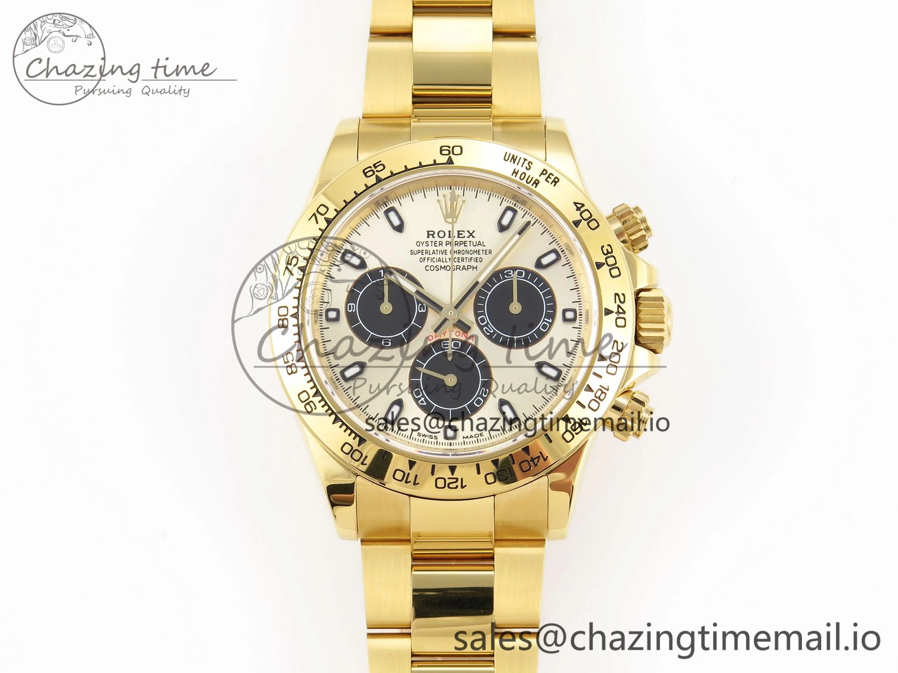 Daytona 116508 KING 1:1 Best Edition YG Black Dial on YG Bracelet SH WellDesigned 1907