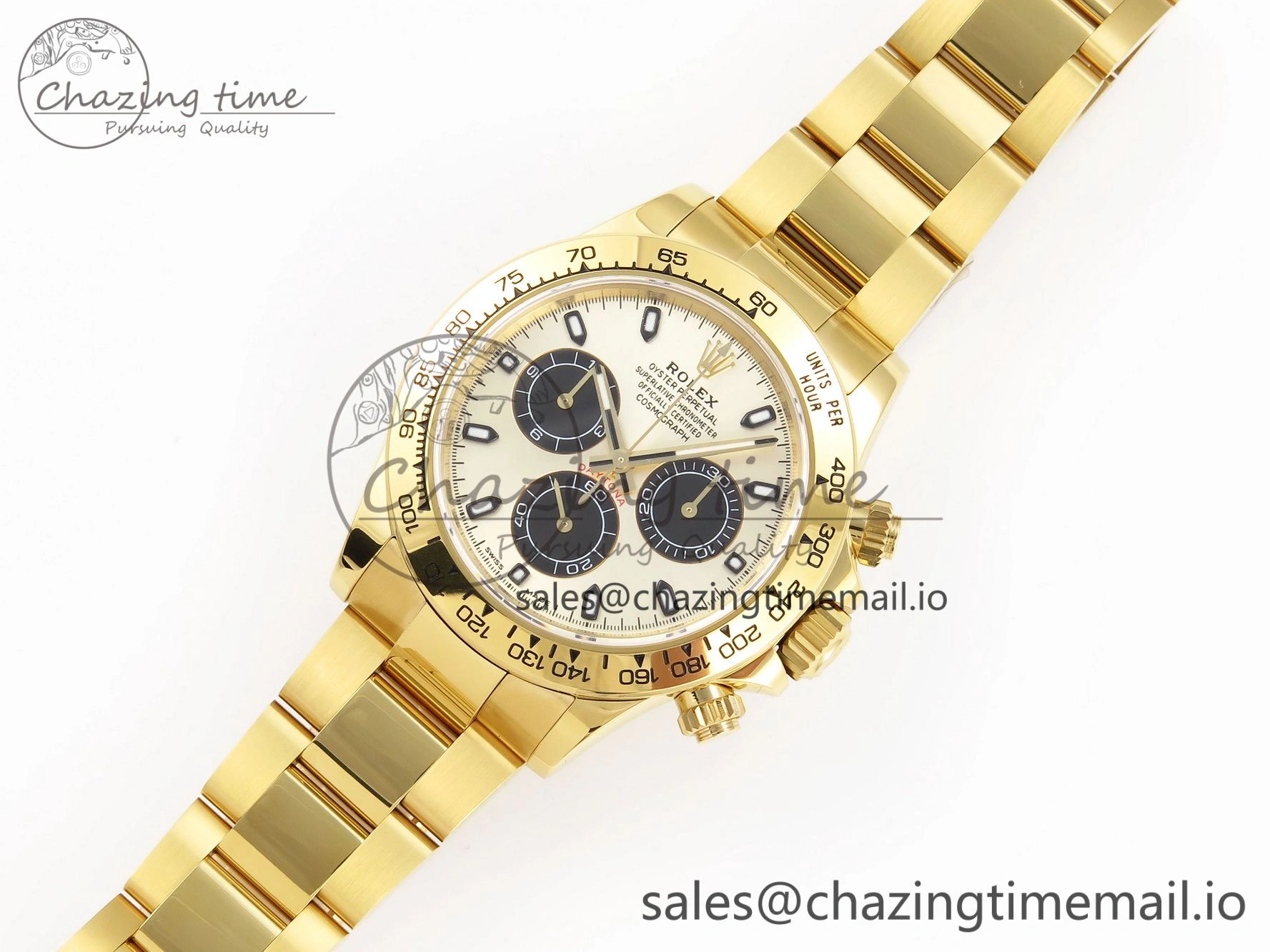 Daytona 116508 KING 1:1 Best Edition YG Black Dial on YG Bracelet SH WellDesigned 1907