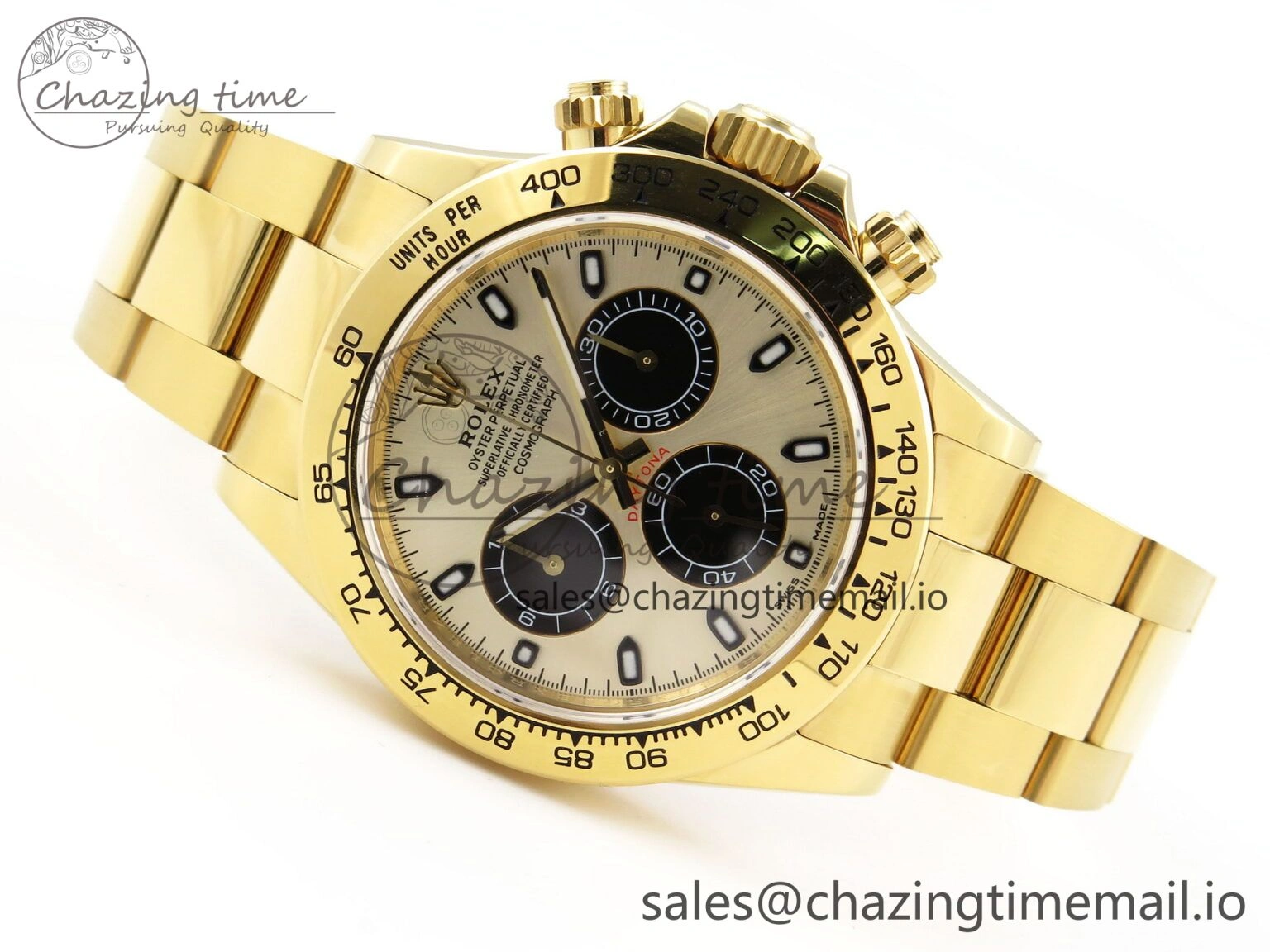Daytona 116508 KING 1:1 Best Edition YG Black Dial on YG Bracelet SH WellDesigned 1907