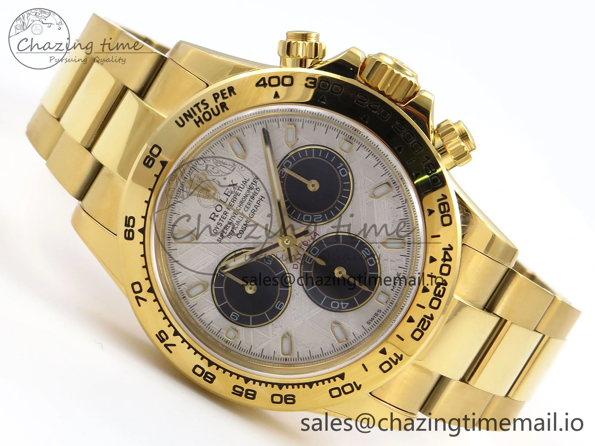 Sporty Daytona 116508 N6F 1:1 Best Edition Meteorite Dial on YG Bracelet SA 884