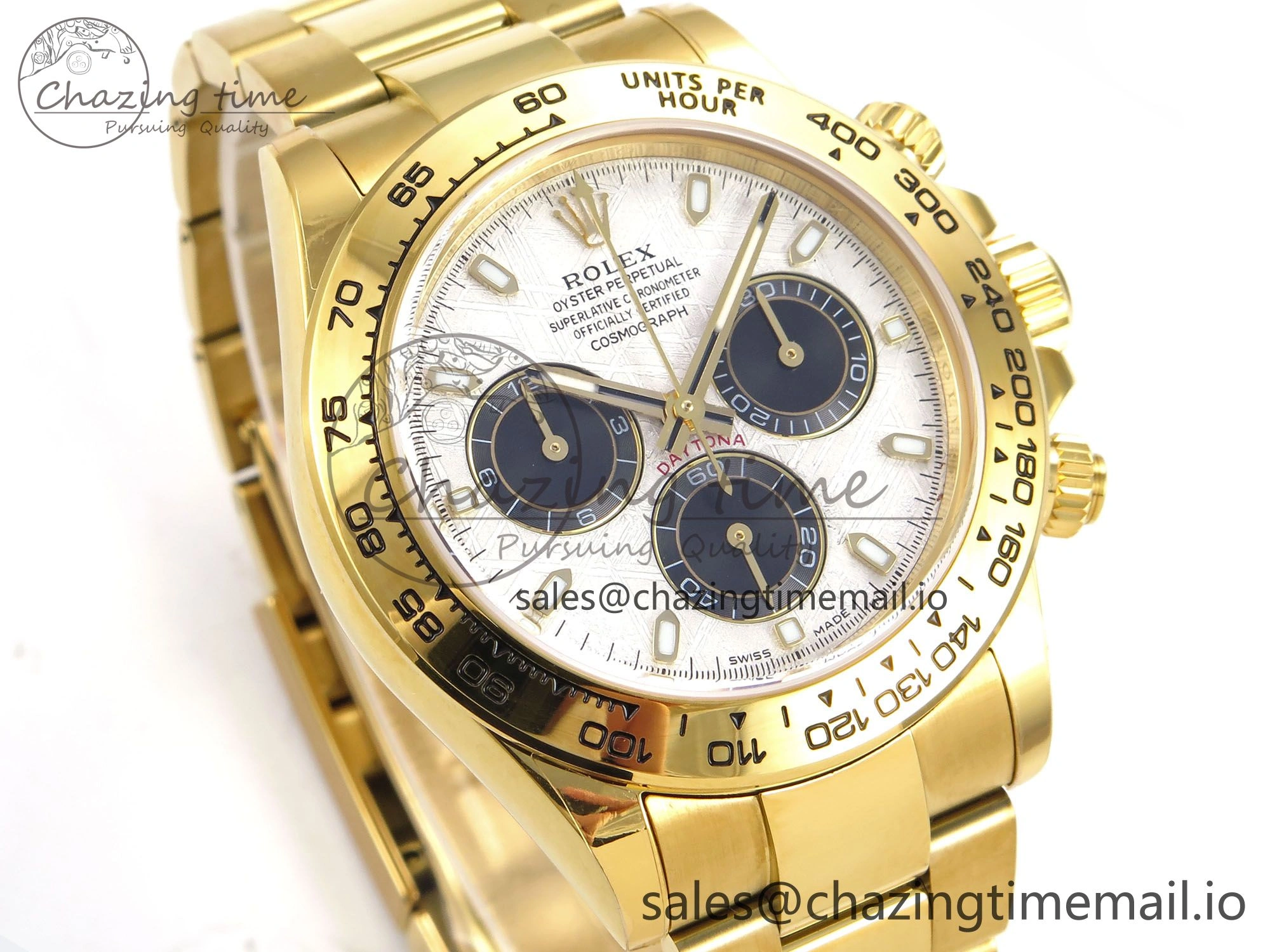 Sporty Daytona 116508 N6F 1:1 Best Edition Meteorite Dial on YG Bracelet SA 884