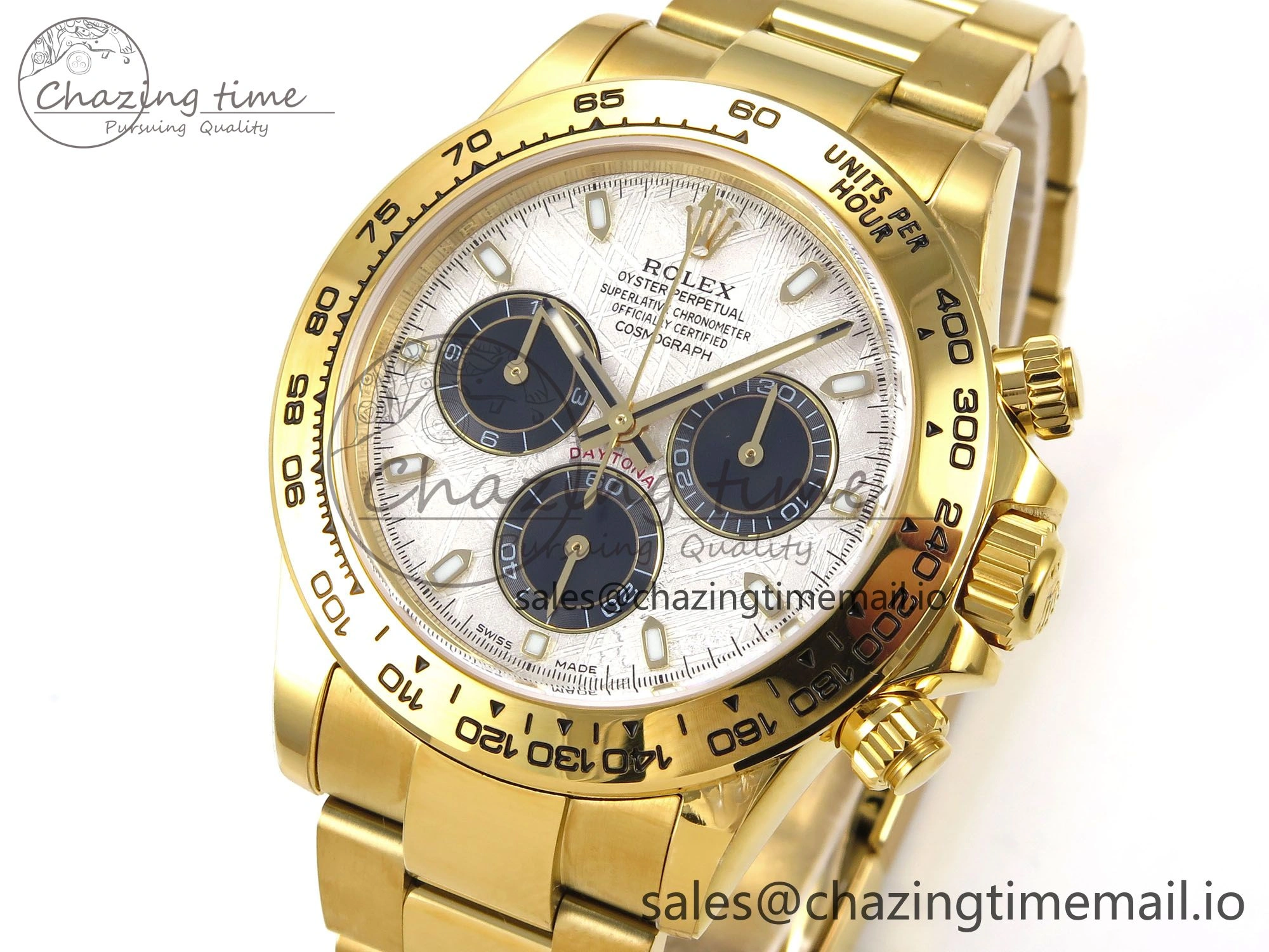 Sporty Daytona 116508 N6F 1:1 Best Edition Meteorite Dial on YG Bracelet SA 884