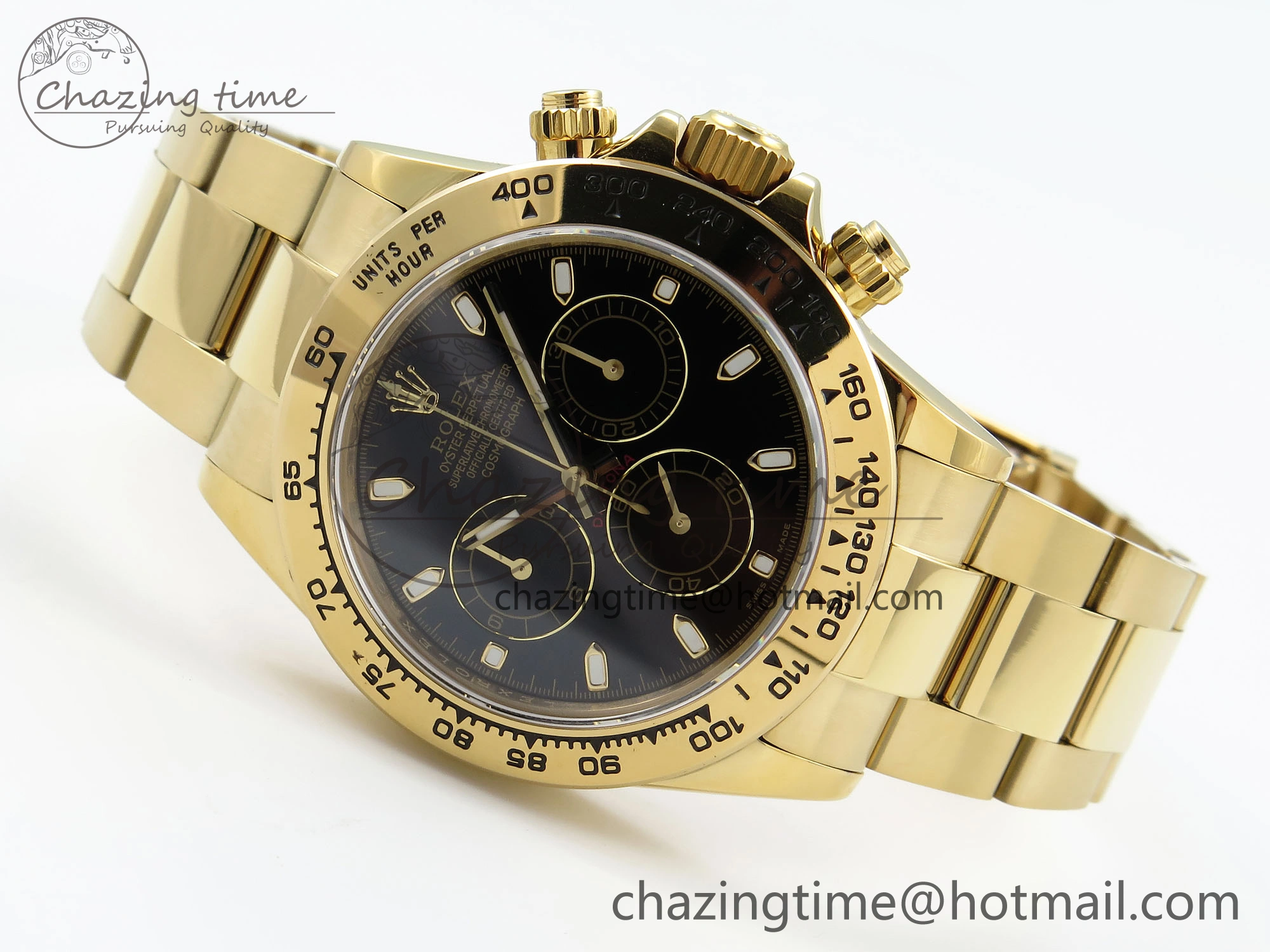 Flexible Daytona 116508 QF 1:1 Best Edition Black Dial on YG Bracelet SH4130 V3 (Gain Weight) 1717