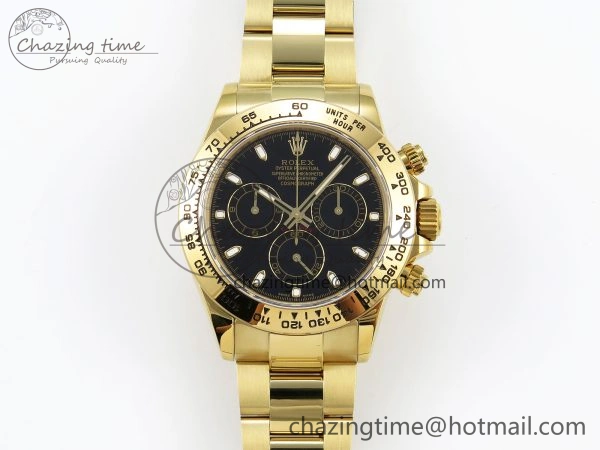 Flexible Daytona 116508 QF 1:1 Best Edition Black Dial on YG Bracelet SH4130 V3 (Gain Weight) 1717