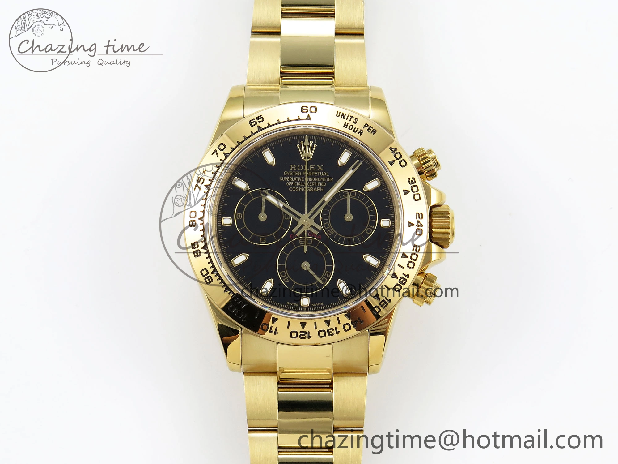 Flexible Daytona 116508 QF 1:1 Best Edition Black Dial on YG Bracelet SH4130 V3 (Gain Weight) 1717