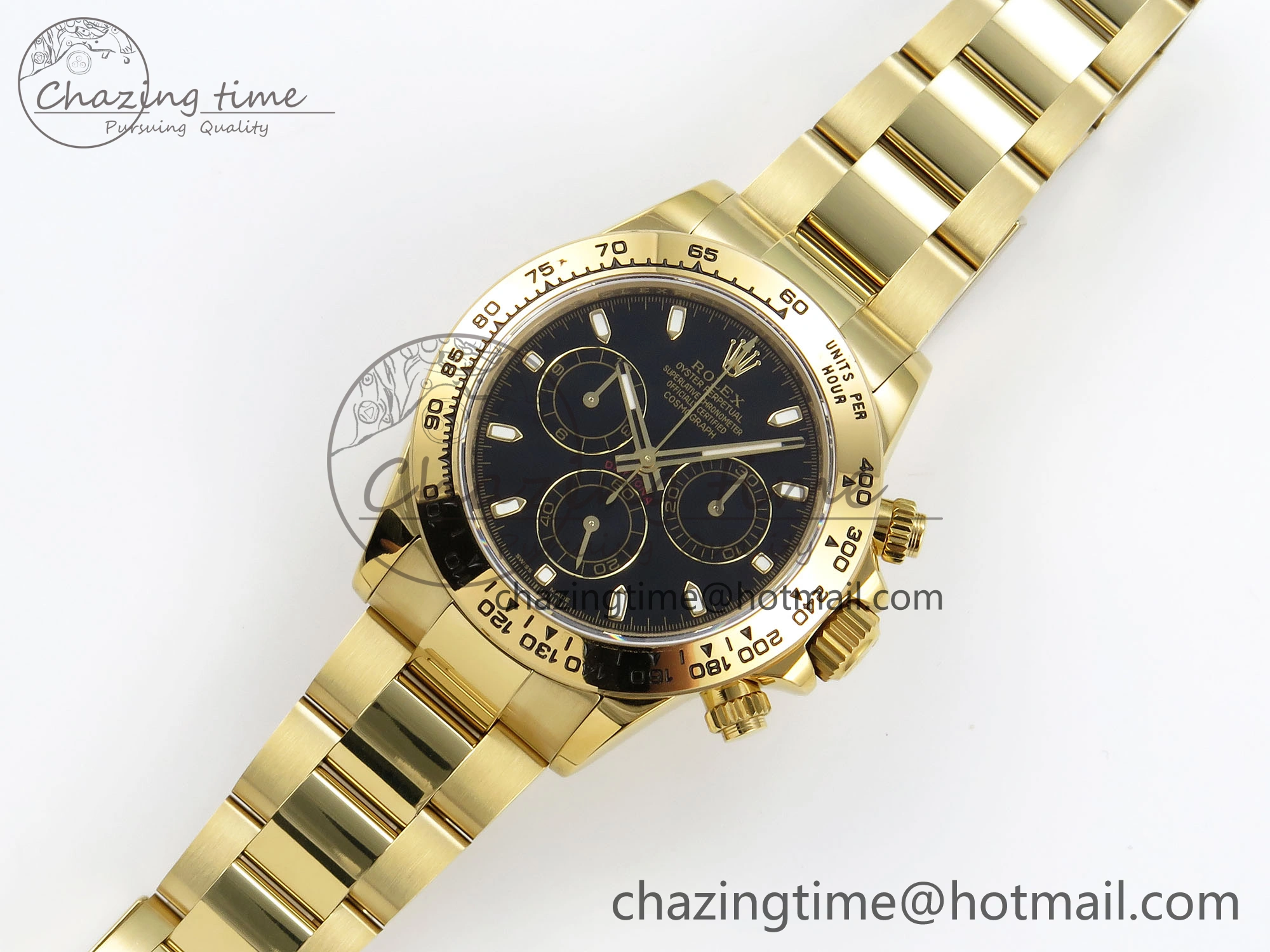 Flexible Daytona 116508 QF 1:1 Best Edition Black Dial on YG Bracelet SH4130 V3 (Gain Weight) 1717