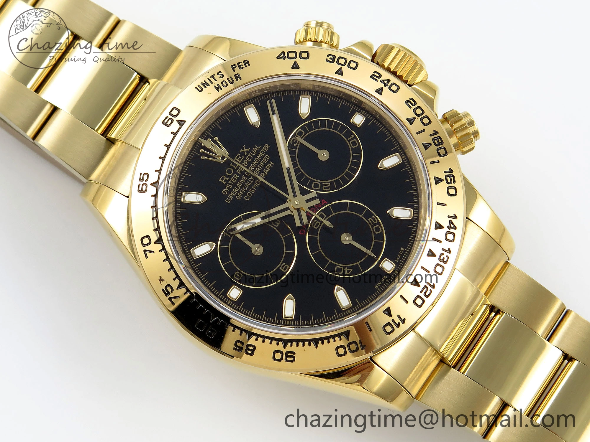Flexible Daytona 116508 QF 1:1 Best Edition Black Dial on YG Bracelet SH4130 V3 (Gain Weight) 1717