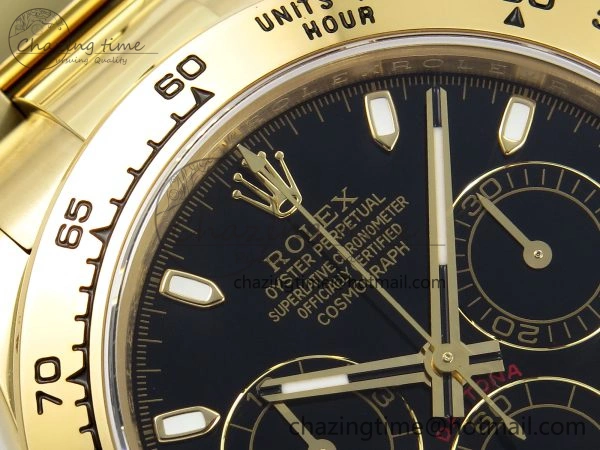 Flexible Daytona 116508 QF 1:1 Best Edition Black Dial on YG Bracelet SH4130 V3 (Gain Weight) 1717