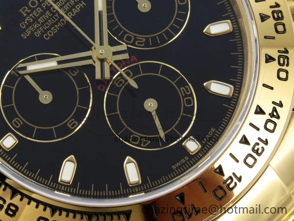 Flexible Daytona 116508 QF 1:1 Best Edition Black Dial on YG Bracelet SH4130 V3 (Gain Weight) 1717