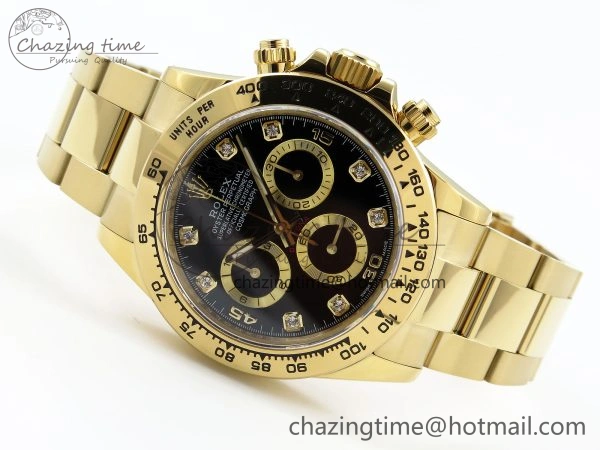 Daytona 116508 QF 1:1 Best Edition Black Diamonds Dial on YG Bracelet SH4130 V3 (Gain Weight) FastDry 1719