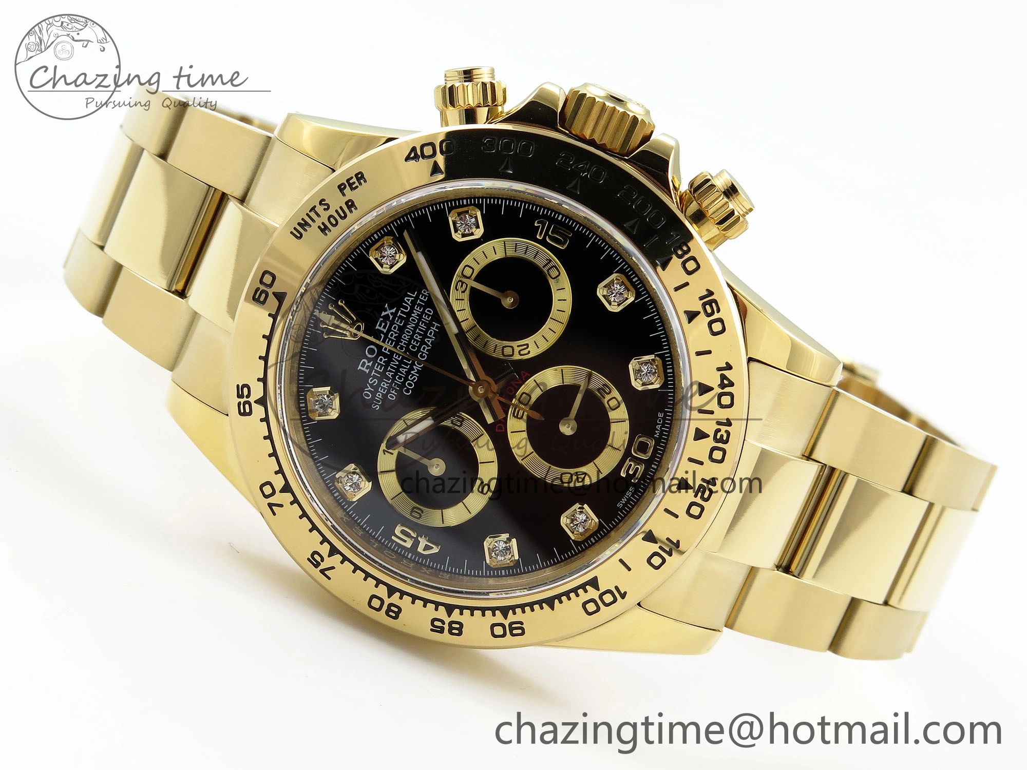 Daytona 116508 QF 1:1 Best Edition Black Diamonds Dial on YG Bracelet SH4130 V3 (Gain Weight) FastDry 1719