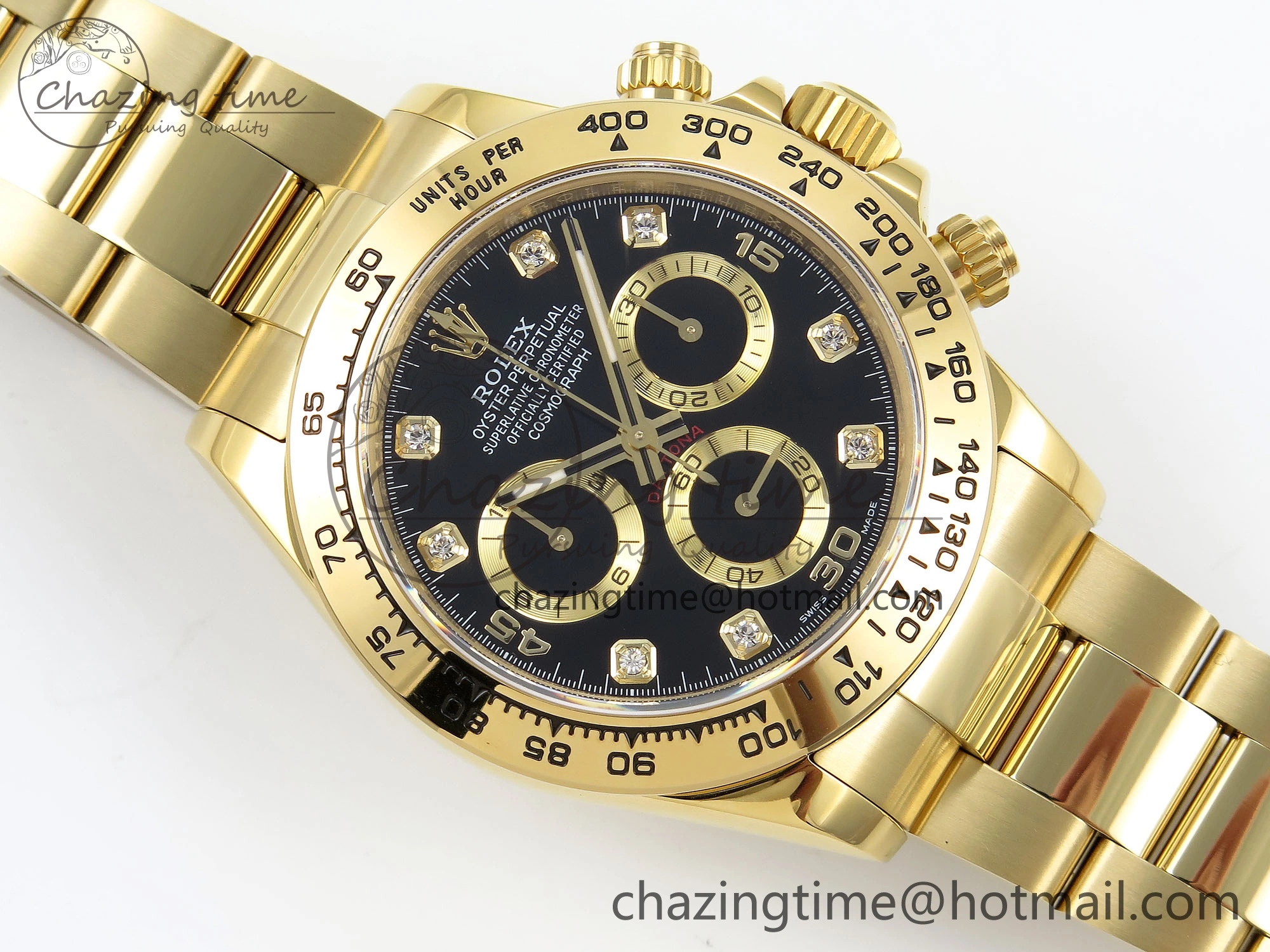 Daytona 116508 QF 1:1 Best Edition Black Diamonds Dial on YG Bracelet SH4130 V3 (Gain Weight) FastDry 1719