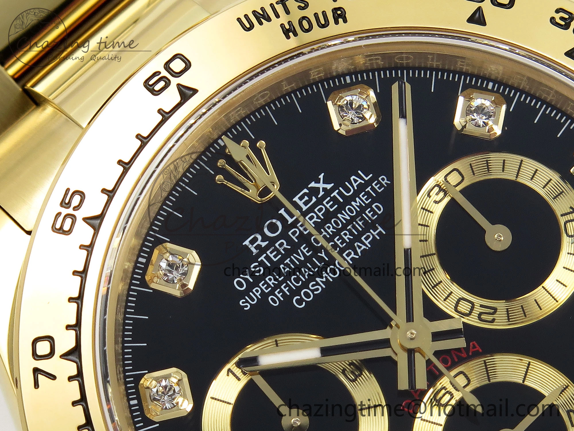 Daytona 116508 QF 1:1 Best Edition Black Diamonds Dial on YG Bracelet SH4130 V3 (Gain Weight) FastDry 1719