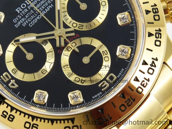Daytona 116508 QF 1:1 Best Edition Black Diamonds Dial on YG Bracelet SH4130 V3 (Gain Weight) FastDry 1719