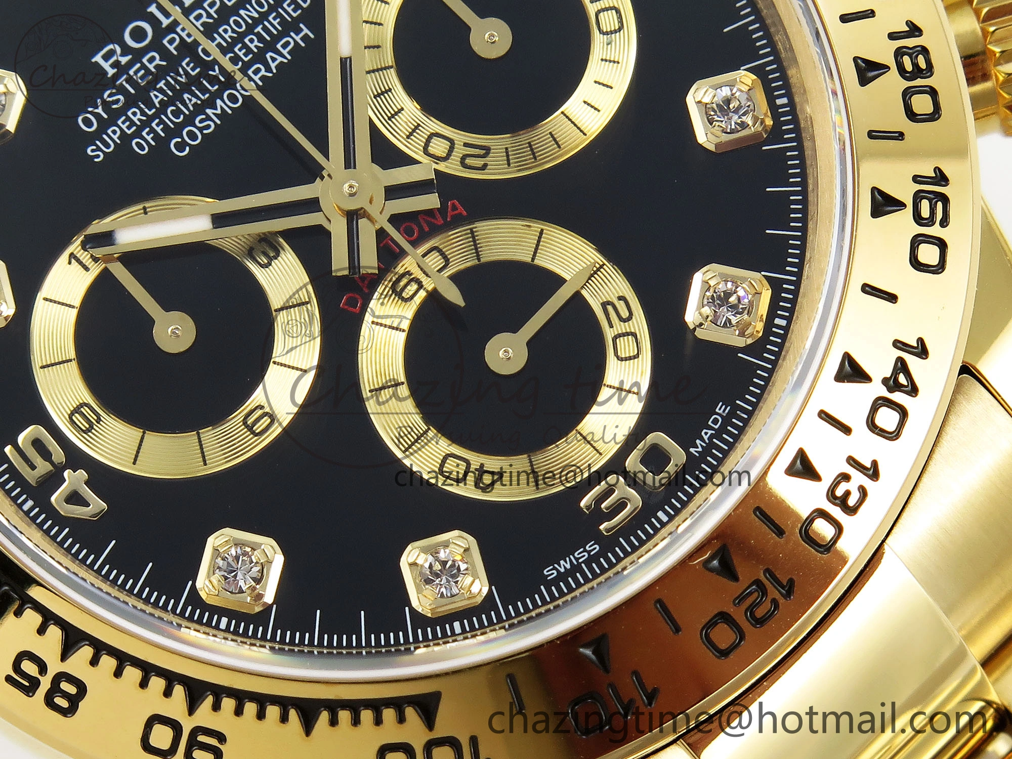 Daytona 116508 QF 1:1 Best Edition Black Diamonds Dial on YG Bracelet SH4130 V3 (Gain Weight) FastDry 1719