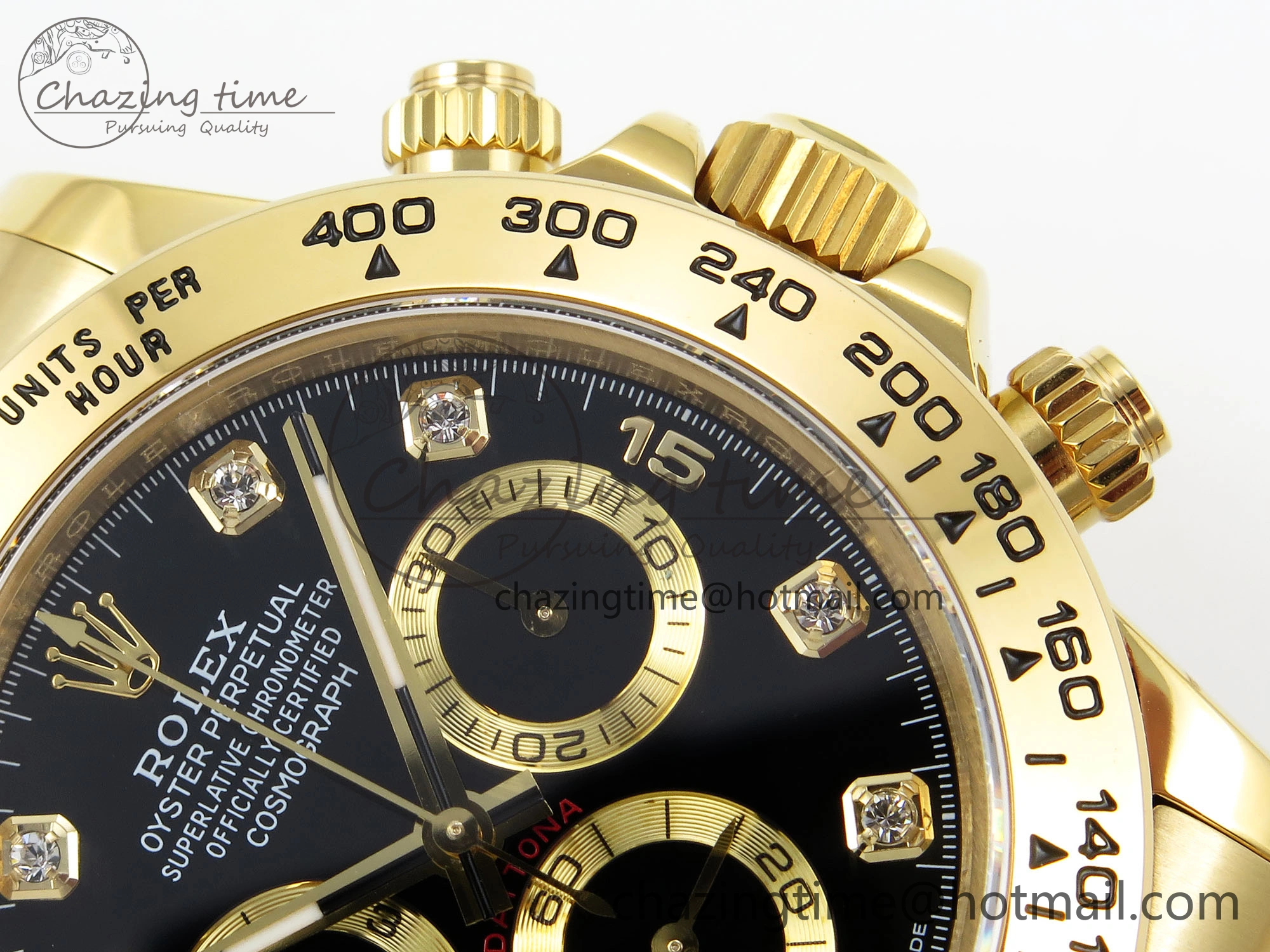 Daytona 116508 QF 1:1 Best Edition Black Diamonds Dial on YG Bracelet SH4130 V3 (Gain Weight) FastDry 1719