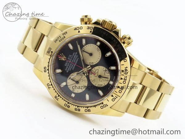 Daytona 116508 QF 1:1 Best Edition Black YG Dial on YG Bracelet SH4130 V3 (Gain Weight) Durable 1725