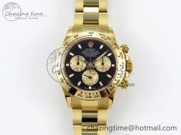 Daytona 116508 QF 1:1 Best Edition Black YG Dial on YG Bracelet SH4130 V3 (Gain Weight) Durable 1725