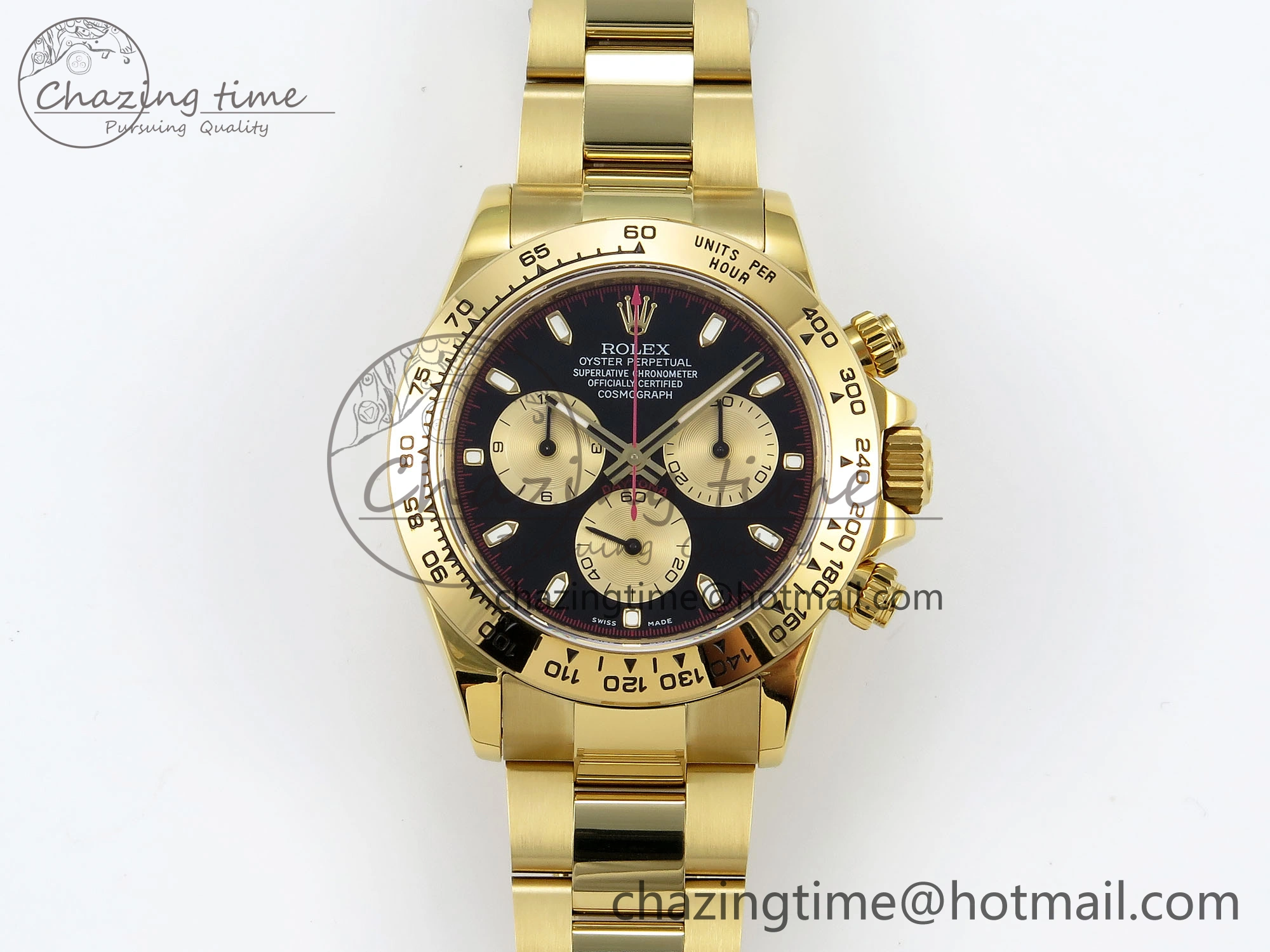 Daytona 116508 QF 1:1 Best Edition Black YG Dial on YG Bracelet SH4130 V3 (Gain Weight) Durable 1725