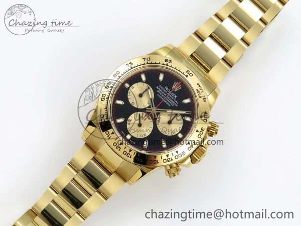 Daytona 116508 QF 1:1 Best Edition Black YG Dial on YG Bracelet SH4130 V3 (Gain Weight) Durable 1725