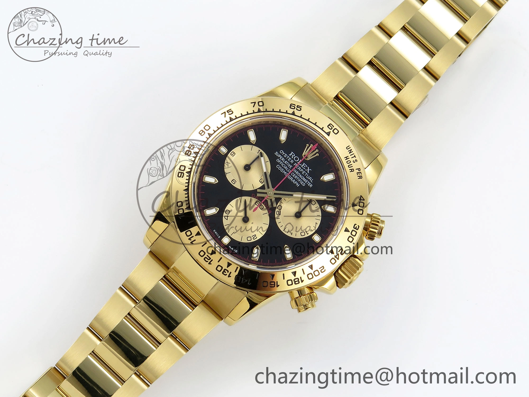 Daytona 116508 QF 1:1 Best Edition Black YG Dial on YG Bracelet SH4130 V3 (Gain Weight) Durable 1725