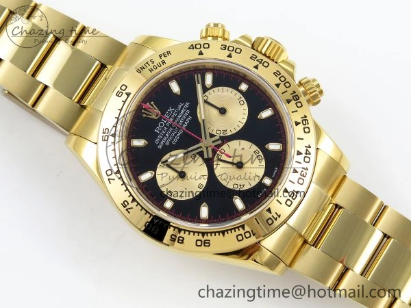 Daytona 116508 QF 1:1 Best Edition Black YG Dial on YG Bracelet SH4130 V3 (Gain Weight) Durable 1725