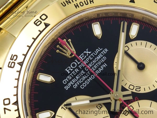 Daytona 116508 QF 1:1 Best Edition Black YG Dial on YG Bracelet SH4130 V3 (Gain Weight) Durable 1725