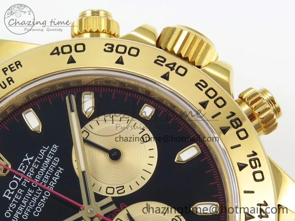 Daytona 116508 QF 1:1 Best Edition Black YG Dial on YG Bracelet SH4130 V3 (Gain Weight) Durable 1725