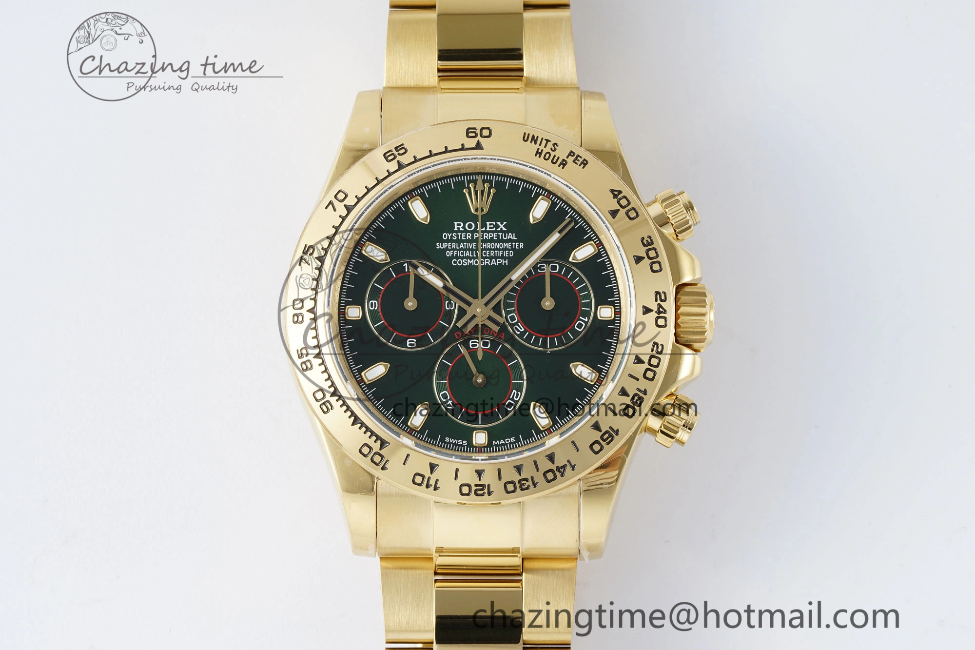 TopPick Daytona 116508 QF 1:1 Best Edition Green Dial on YG Bracelet SA4130 V 1761